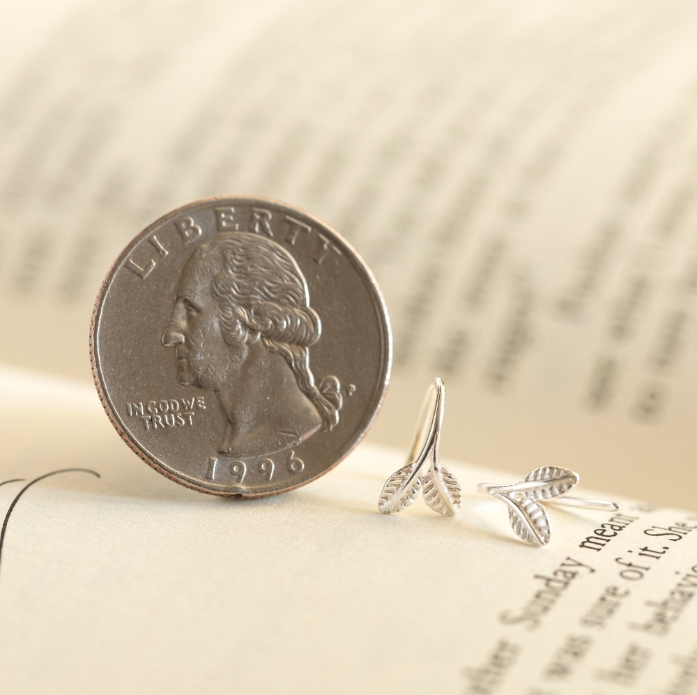 Frosted Leaf Earrings - Only 2 left! - Picture 8 of 10